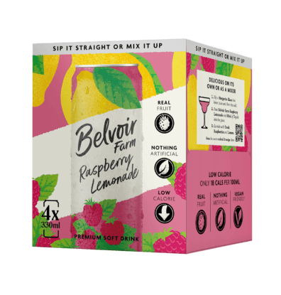 Delicious & Light Raspberry Lemonade 4 Pack 330ml Cans