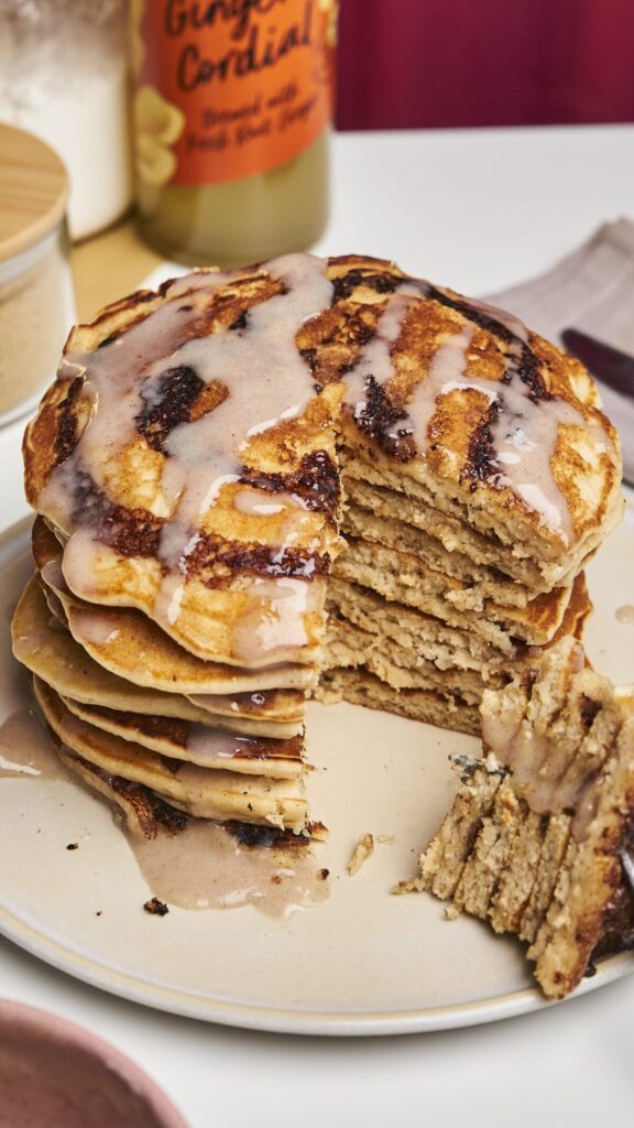 Ginger Cinnamon Roll Pancakes