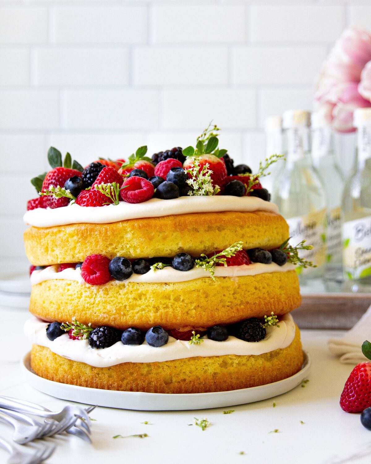 Lemon and Elderflower Layer Cake