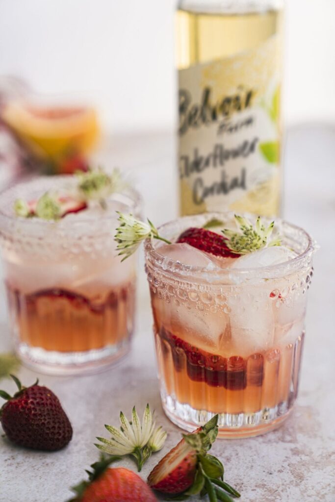 Strawberry And Chamomile Paloma Mocktail