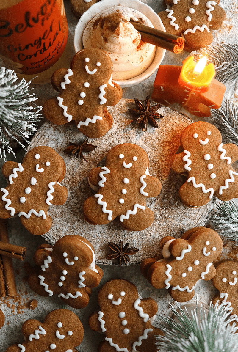 Gingerbread Man Cream Cookies