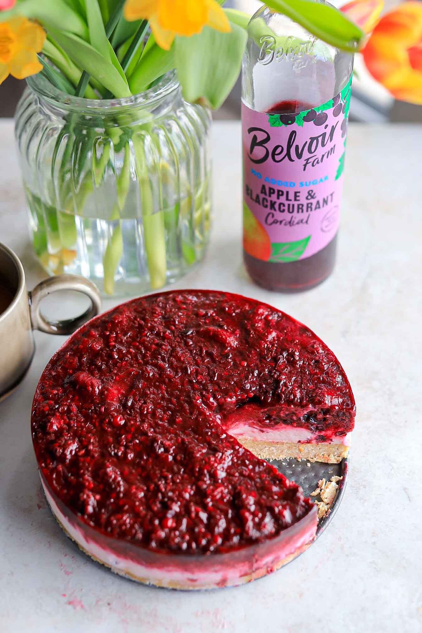 Apple and Blackcurrant Vegan Cheesecake