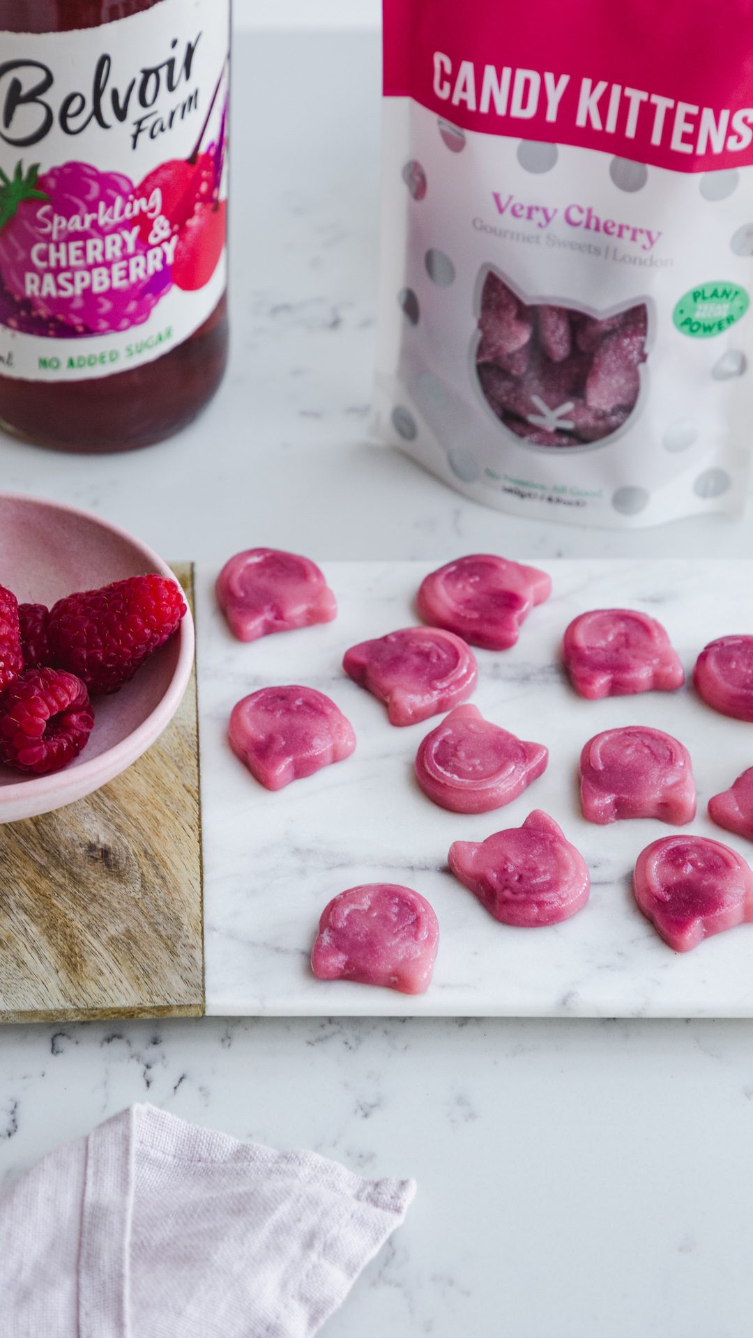 Frozen Cherry and Raspberry Sweets