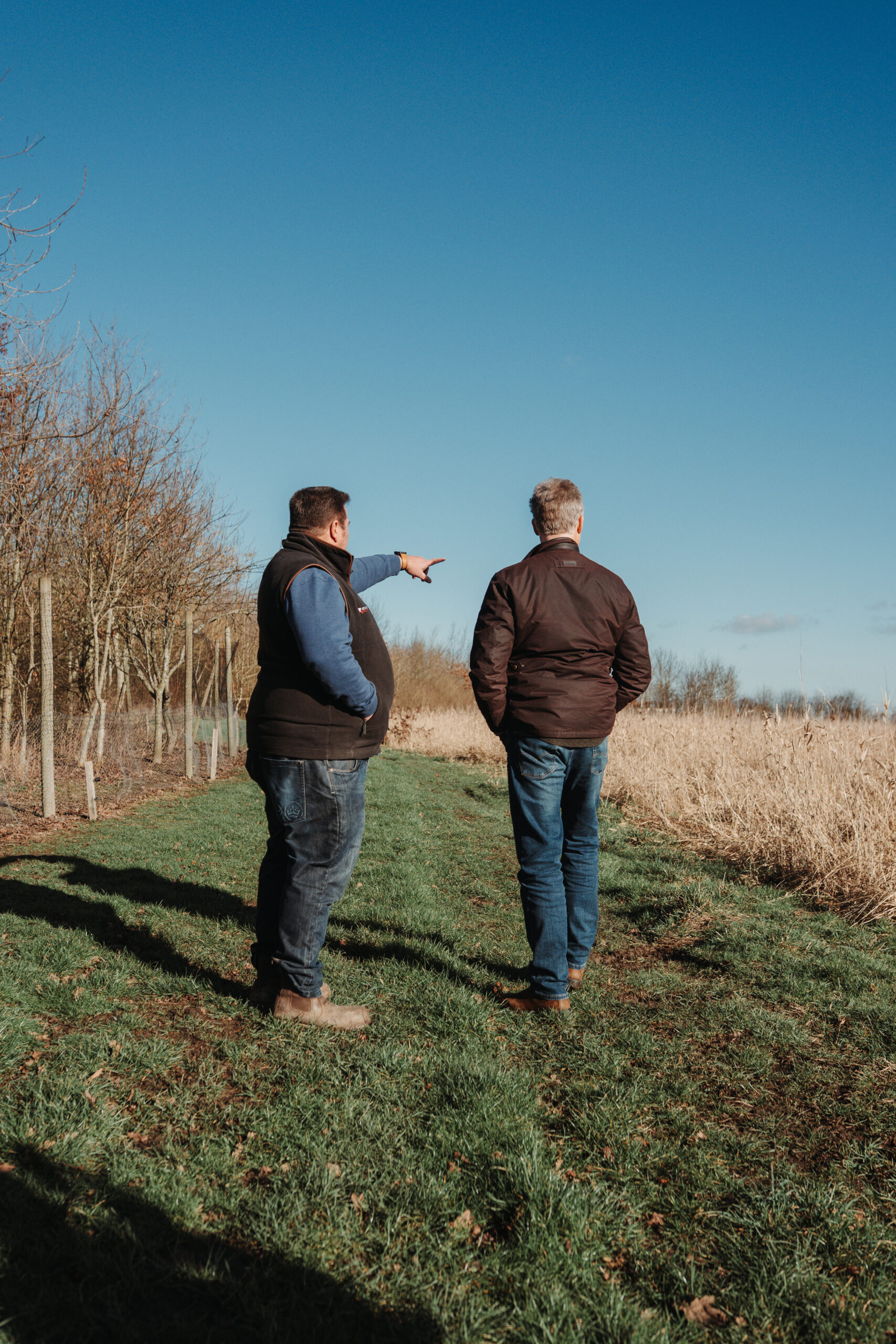 peveral manners and farm manager stood in a field in leicestershire