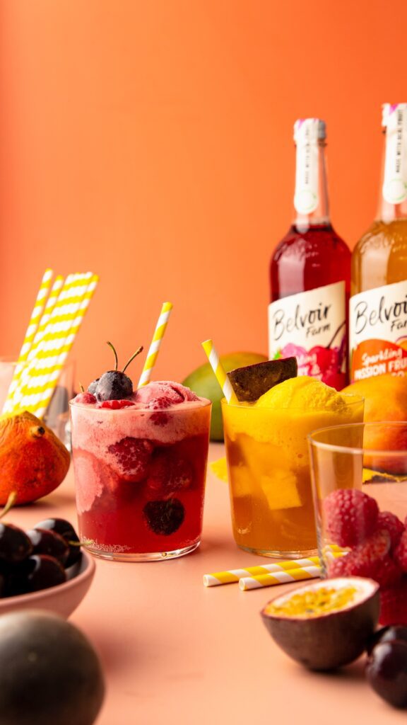 Mango Sorbet and Raspberry Sorbet Float