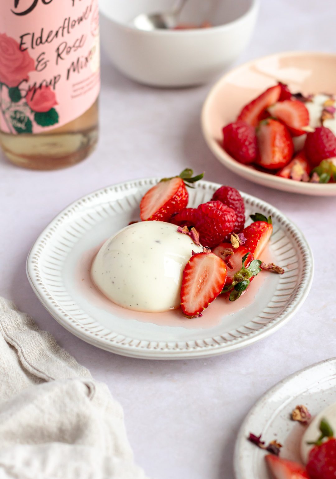 Elderflower and Rose Panna Cotta