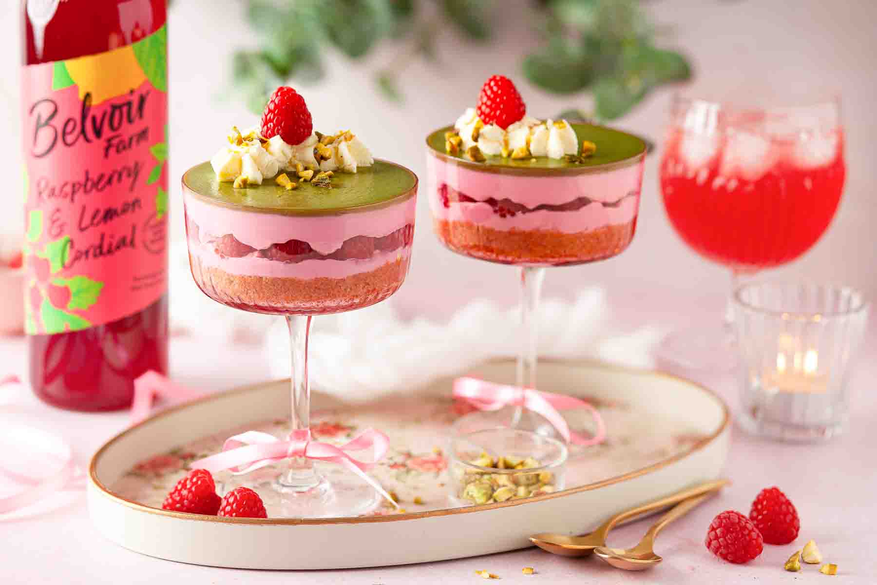 Raspberry and Pistachio Cheesecake Cups