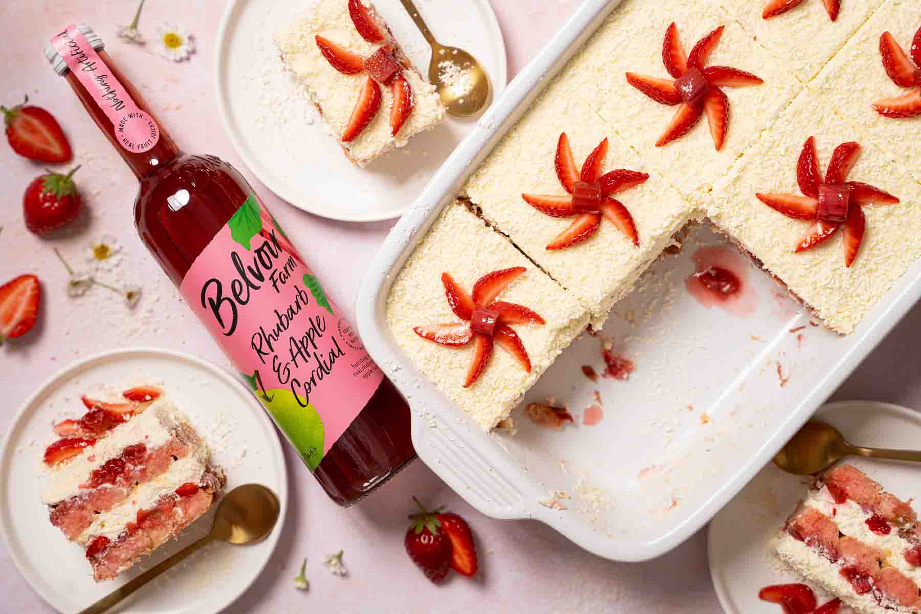 Rhubarb & Strawberry Tiramisu