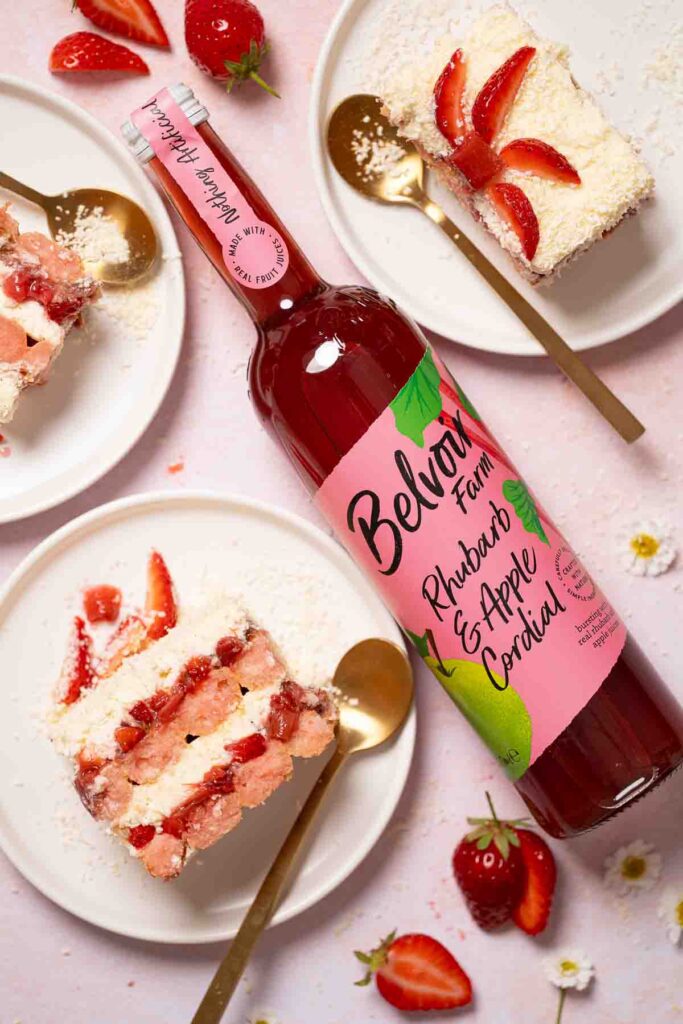 rhubarb and strawberry tiramisu
